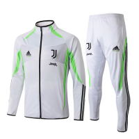 19/20 Juventus X Palace White&Fluorescent Green High Neck Collar Training Kit(Jacket+Trouser)