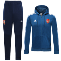 19/20 Arsenal Blue Hoodie Training Kit(Jacket+Trouser)