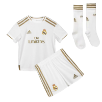 19-20 Real Madrid Home White Children's Jerseys Kit(Shirt+Short+Socks)