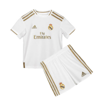 19-20 Real Madrid Home White Children's Jerseys Kit(Shirt+Short)