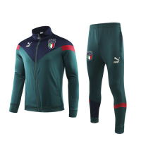 2019 Italy Dark Green Zipper Collar Training Kit(Jacket+Trouser)