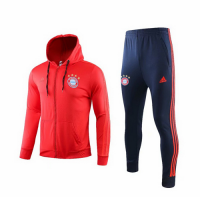 19/20 Bayern Munich Light Red Hoody Training Kit(Jacket+Trouser)