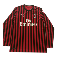 AC Milan Soccer Jersey Home Long Sleeve Replica 19/20