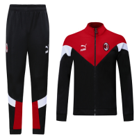 19/20 AC Milan Black&Red&White High Neck Collar Training Kit(Jacket+Trouser)