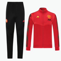 19/20 Manchester United Red High Neck Collar Training Kit(Jacket+Trouser)