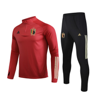 2020 Belgium Red Zipper Sweat Shirt Kit(Top+Trouser)