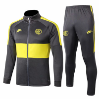 19/20 Inter Milan Dark Gray&Yellow Training Kit(Jacket+Trouser)