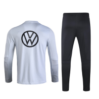 2020 Germany Light Gray Zipper Sweat Shirt Kit(Top+Trouser)