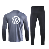 2020 Germany Dark  Gray Zipper Sweat Shirt Kit(Top+Trouser)