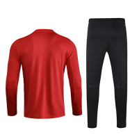 2020 Wales Red&Black Zipper Sweat Shirt Kit(Top+Trouser)