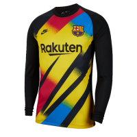 19/20 Barcelona Goalkeeper Black&Yellow Long Sleeve Jerseys Shirt