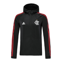 19/20 CR Flamengo Black Windbreaker Hoodie Jacket