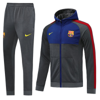 20/21 Barcelona Gray Hoodie Training Kit(Jacket+Trousers)