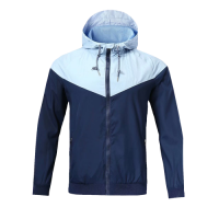 Customize Team Navy&Blue Windbreaker Hoodie Jacket