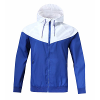Customize Team White&Blue Windbreaker Hoodie Jacket