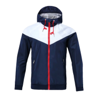 Customize Team White&Navy Windbreaker Hoodie Jacket
