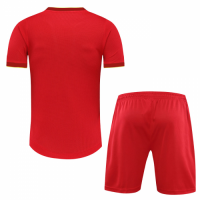 Spain Style Customize Team Red Soccer Jerseys Kit(Shirt+Short)