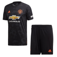 19-20 Manchester United Third Away Black Jerseys Kit(Shirt+Short)
