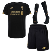 19-20 Liverpool Goalkeeper Black Soccer Jerseys Kit(Shirt+Short+Socks)