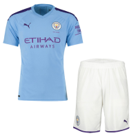 19-20 Manchester City Home Blue Jerseys Kit(Shirt+Short)