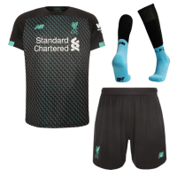 19/20 Liverpool Third Away Black&Green Soccer Jerseys Whole Kit(Shirt+Short+Socks)
