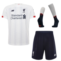 19-20 Liverpool Away White Soccer Jerseys Kit(Shirt+Short+Socks)