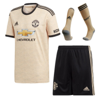 19/20 Manchester United Away Khaki Jerseys Whole Kit(Shirt+Short+Socks)