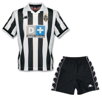 99/00 Juventus Home Black&White Soccer Retro Jerseys Kit(Shirt+Short)