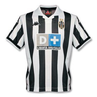 99/00 Juventus Home Black&White Soccer Retro Jerseys Kit(Shirt+Short)