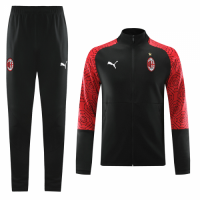 20/21 AC Milan Black High Neck Collar Training Kit(Jacket+Trouser)