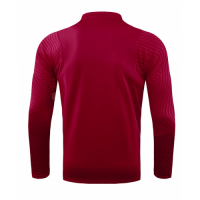 20/21 Barcelona Dark Red Zipper Sweat Shirt Kit(Top+Trouser)