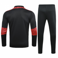 20/21 AC Milan Black Zipper Sweat Shirt Kit(Top+Trouser)