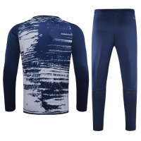 20/21 Real Madrid Navy O-Neck Sweat Shirt Kit(Top+Trouser)