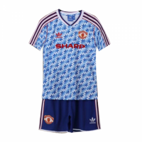 Manchester United Kids Retro Jersey Away Kit(Shirt+Short) 1990/92