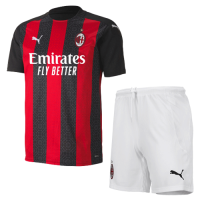 AC Milan Soccer Jersey Home Kit (Shirt+Short) Replica 2020/21