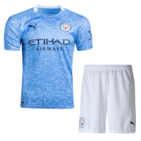 Manchester City Soccer Jersey Home Kit(Shirt+Short) Replica 2020/21