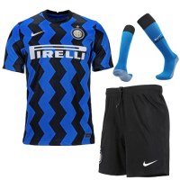 Inter Milan Soccer Jersey Home Whole Kit (Shirt+Short+Socks) Replica 20/21
