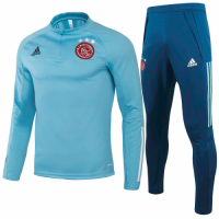 20/21 Ajax Light Blue Zipper Sweat Shirt Kit(Top+Trouser)