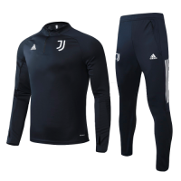 20/21 Juventus Navy Zipper Sweat Shirt Kit(Top+Trouser)