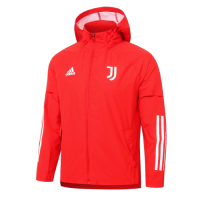 20/21 Juventus Red Windbreaker Hoodie Jacket