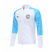 20/21 Manchester City White&Blue High Neck Collar Training Jacket