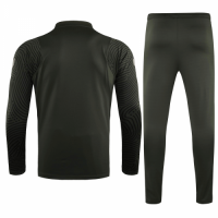 20/21 Atletico Madrid Dark Green Zipper Sweat Shirt Kit(Top+Trouser)