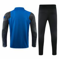 20/21 Inter Milan Blue Zipper Sweat Shirt Kit(Top+Trouser)