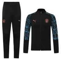 20/21 Manchester City Black High Neck Collar Training Kit(Jacket+Trouser)