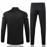 20/21 Barcelona Black Zipper Sweat Shirt Kit(Top+Trouser)