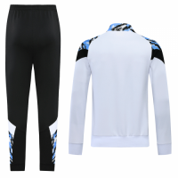 20/21 Manchester City White High Neck Collar Training Kit(Jacket+Trouser)