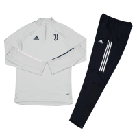 Kid's 20/21 Juventus Gray Zipper Sweat Shirt Kit(Top+Trouser)
