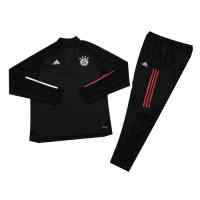 Kid's 20/21 Bayern Munich Black Zipper Sweat Shirt Kit(Top+Trouser)
