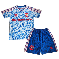 Manchester United Human Race Blue Kid's Jerseys Kit(Shirt+Short)
