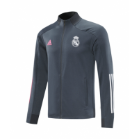 20/21 Real Madrid Gray High Neck Collar Training Jacket